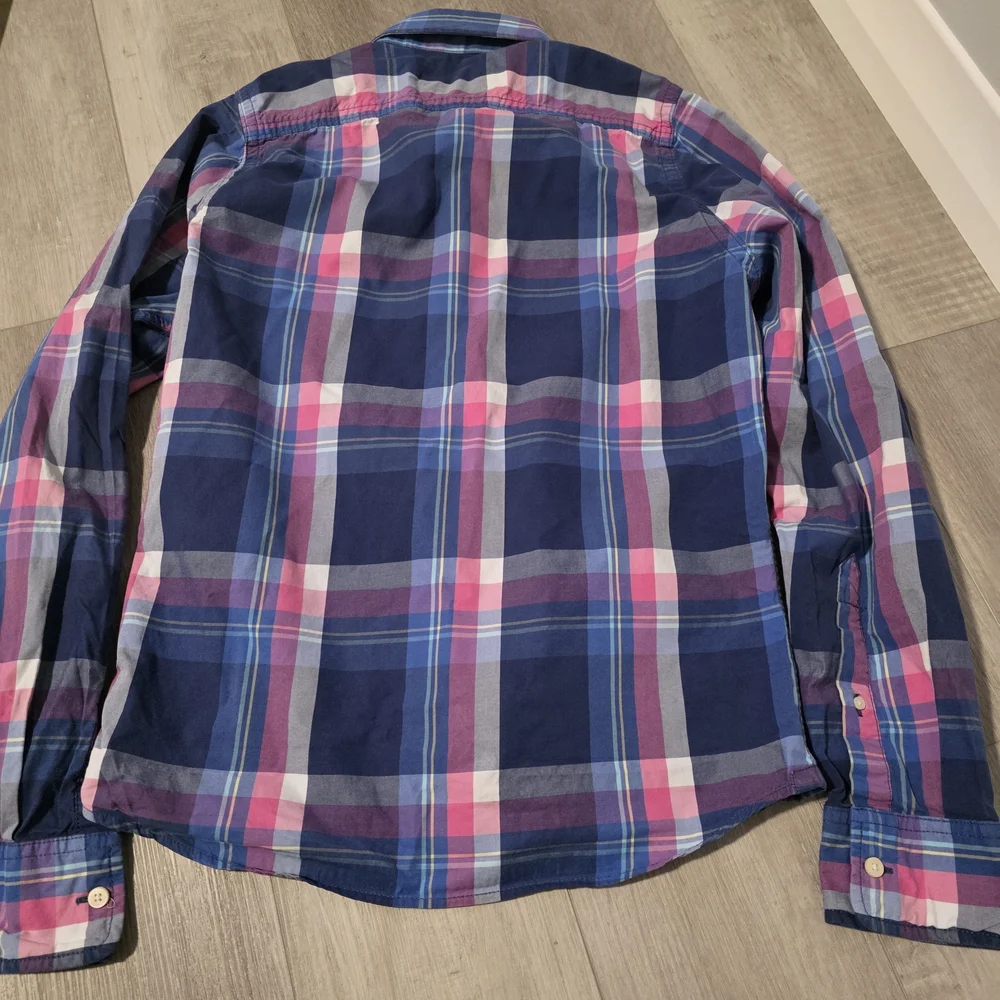 Abercrombie & Fitch Plaid Button-Up Shirt Blue Pink XL Muscle Fit - Picture 9 of 9